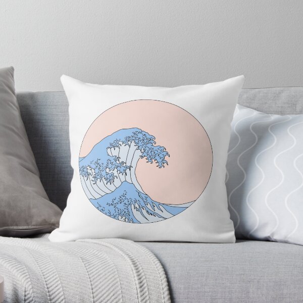 aesthetic wave Throw Pillow