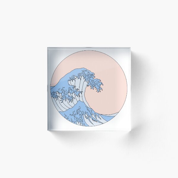 aesthetic wave Acrylic Block