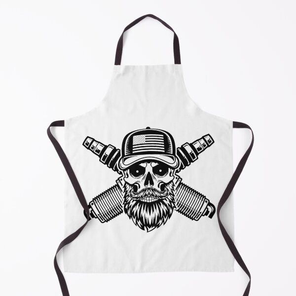 Item preview, Bearded Skull with Spark Plugs designed and sold by MonoByOrion.