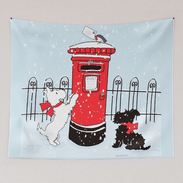 Item preview, Black and White Christmas Dogs designed and sold by EmmiLooArt.