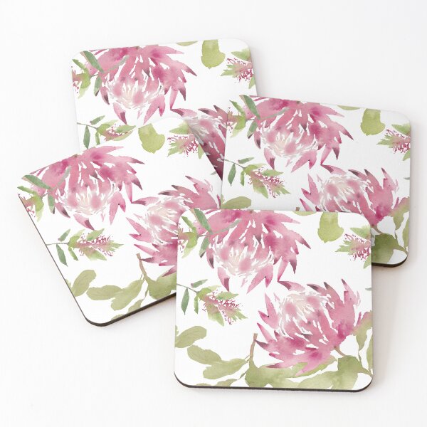 Item preview, Watercolour King Protea Illustration Pattern designed and sold by nananstudio.