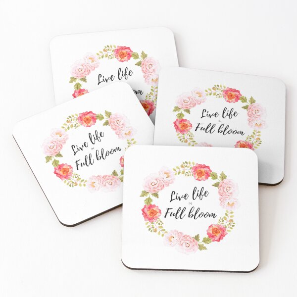 Item preview, live life in full bloom floral motivational graphic designed and sold by CameltStudio.