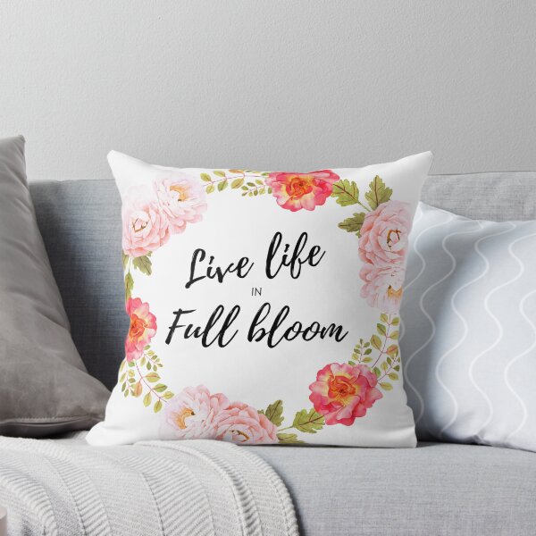 Item preview, live life in full bloom floral motivational graphic designed and sold by CameltStudio.