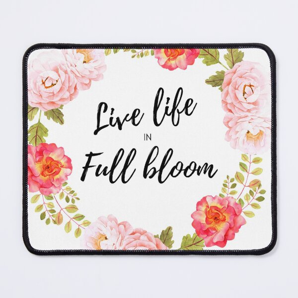 Item preview, live life in full bloom floral motivational graphic designed and sold by CameltStudio.