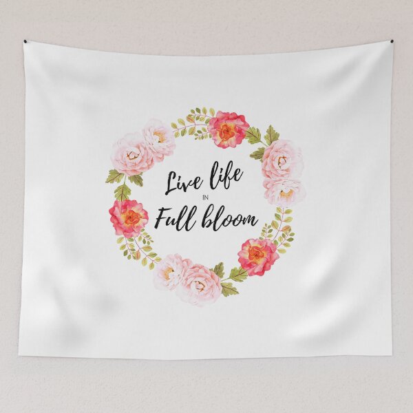 Item preview, live life in full bloom floral motivational graphic designed and sold by CameltStudio.