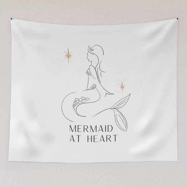 Item preview, mermaid at heart illustration design ocean theme designed and sold by CameltStudio.
