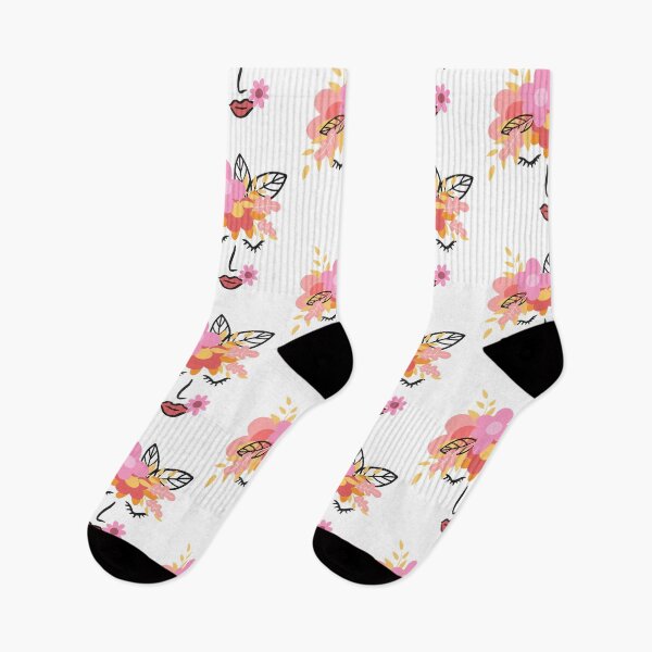Item preview, Pop art girl with pink flowers designed and sold by LaBellCreative.