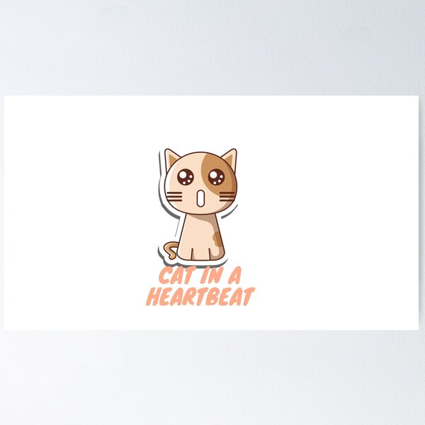 Item preview, CAT IN A HEARTBEAT T-SHIRT designed and sold by stephencu.