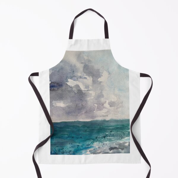Item preview, Cloudy seascape watercolor illustration designed and sold by DaryaGeft.