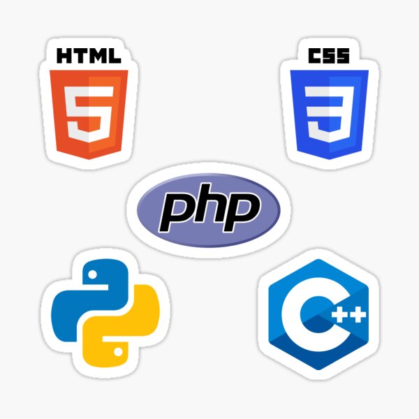 "5 Programming Languages Set" Sticker for Sale by Anwaar-Ullah | Redbubble