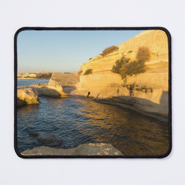 Item preview, Golden Maltese Morning - Splendid Swimming Spot at Tigne Point Sliema designed and sold by Georgia Mizuleva.
