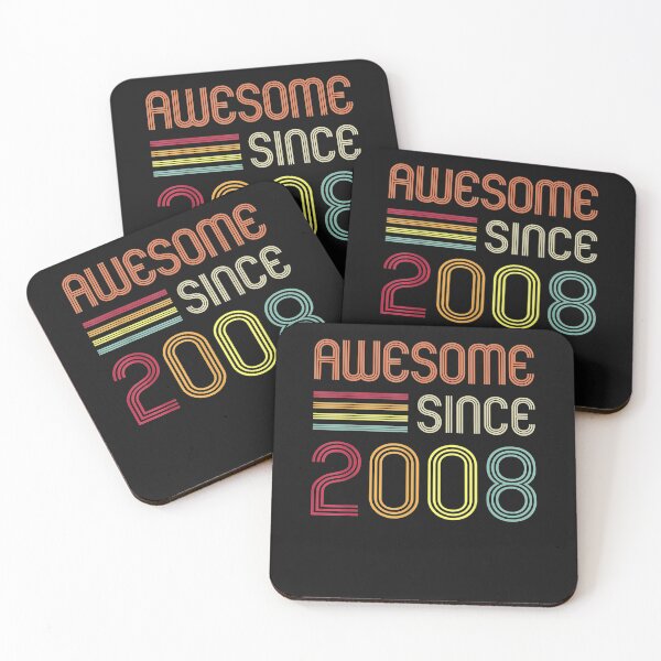 Item preview, Awesome Since 2008 14th Birthday Retro T-Shirt designed and sold by CathyBabson.