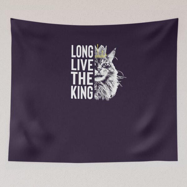 Item preview, Long Live The King - Cat Face Crowned with Text designed and sold by voidcrow.