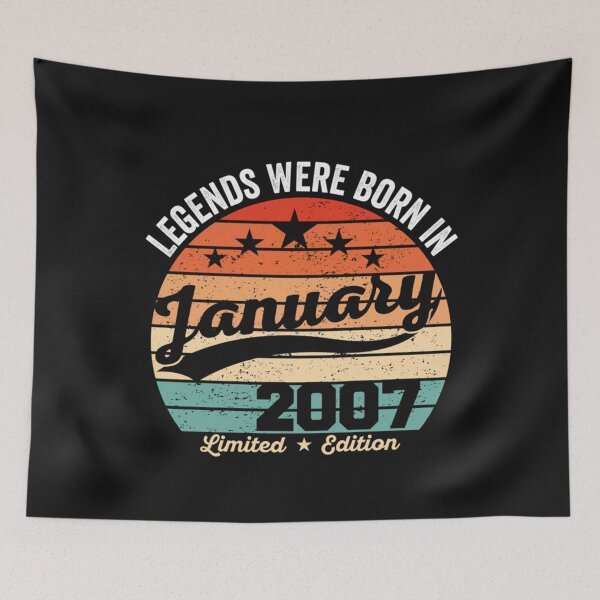 Item preview, Vintage 15th Birthday Legends Were Born In January 2007 Pullover Hoodie designed and sold by AlanWhitefoot.