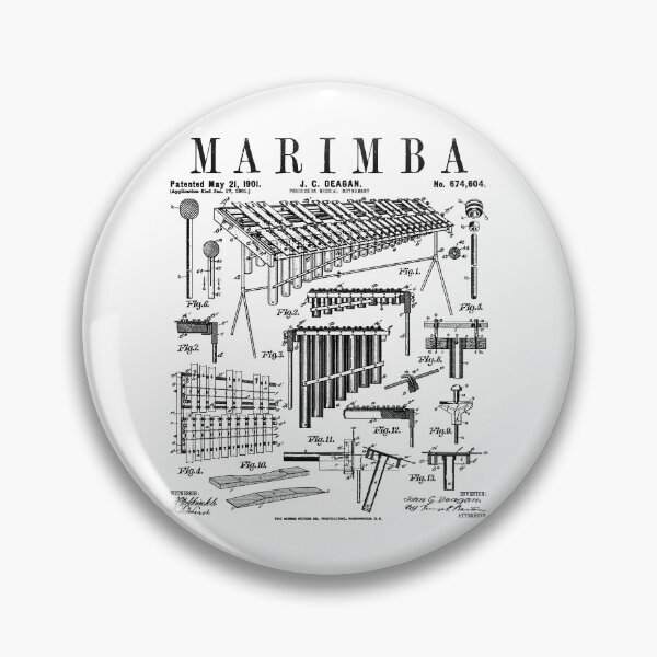 Item preview, Marimba Player Percussion Musical Instrument Vintage Patent designed and sold by GrandeDuc.