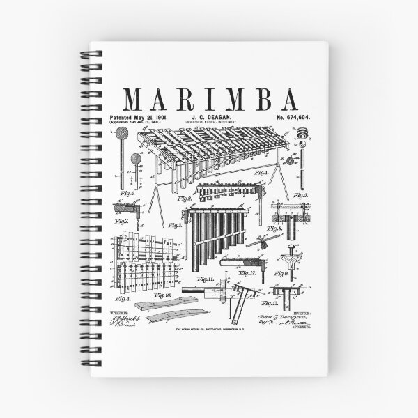 Item preview, Marimba Player Percussion Musical Instrument Vintage Patent designed and sold by GrandeDuc.