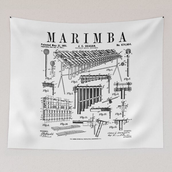 Item preview, Marimba Player Percussion Musical Instrument Vintage Patent designed and sold by GrandeDuc.