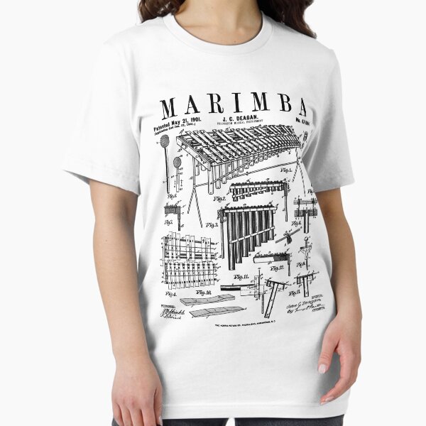 Vista previa del artículo con la obra «Marimba Player Percusión Instrumento Musical Patente Vintage», diseñado y vendido por GrandeDuc.