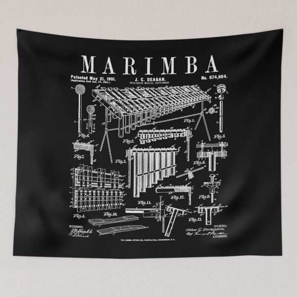 Item preview, Marimba Player Percussion Musical Instrument Vintage Patent designed and sold by GrandeDuc.