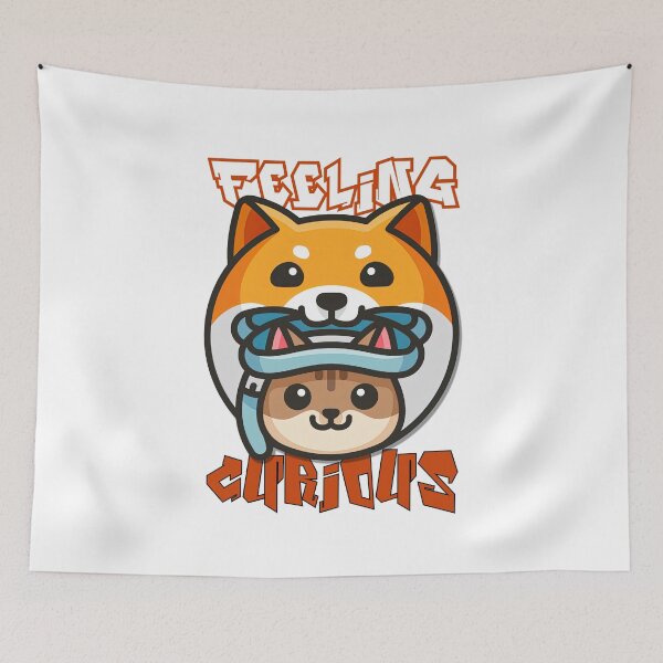 Item preview, Im Feeling Curious, Cute Curious Dog and Cat designed and sold by graphic-genie.