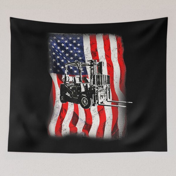 Artikelvorschau, Gabelstaplerfahrer Patriotische amerikanische Flagge Gabelstaplerfahrer T-Shirt Kopie entworfen und verkauft von JoanSvob.