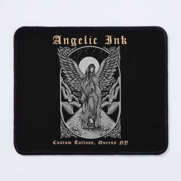 Item preview, Angelic Ink, Tattoo Studio, Queens, New York, Angel Tattoo Design, Tattoo Shirt designed and sold by Proverbial Wisdom Design.