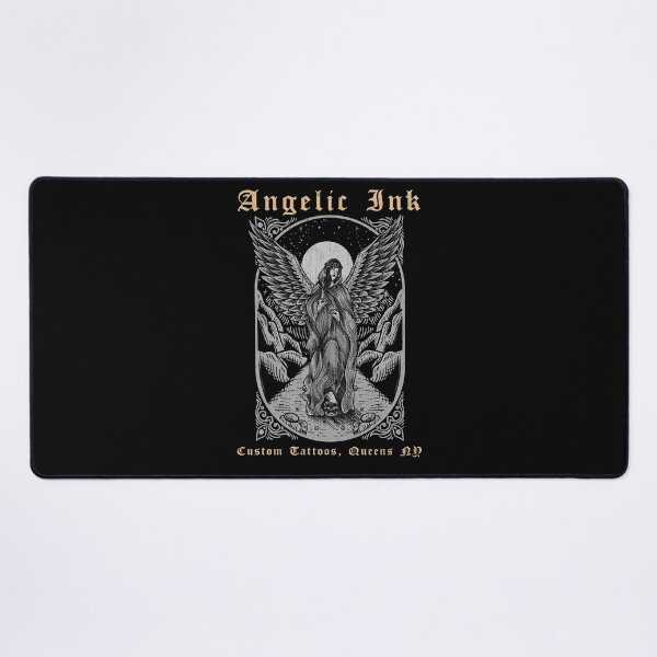 Item preview, Angelic Ink, Tattoo Studio, Queens, New York, Angel Tattoo Design, Tattoo Shirt designed and sold by Proverbial Wisdom Design.