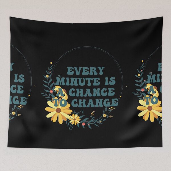 Item preview, Flower bouquet wreath groovy yellow girls name font - Every minute is a chance to change designed and sold by Black British  Designer - Photographer.