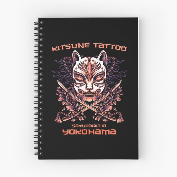 Item preview, Kitsune, Traditional Fox  with Swords Tattoo Design, Yokohama Japan Tattoo Studio designed and sold by Proverbial Wisdom Design.