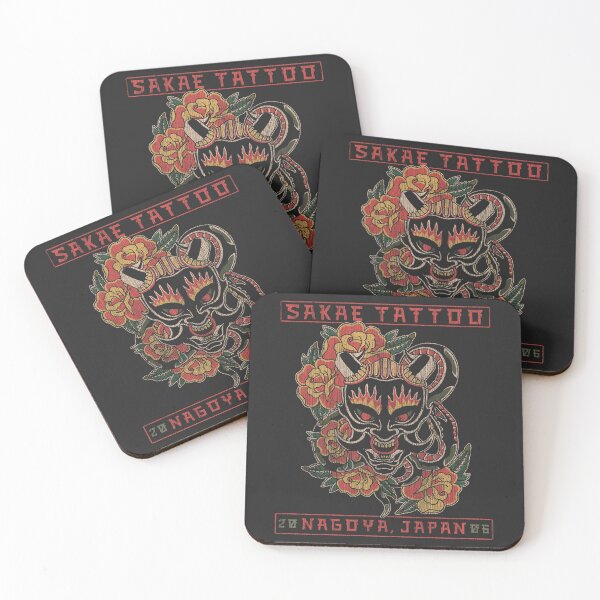Item preview, Saka Tattoo Studio Nagoya Japan, Oni Mask Traditional Japanese Demon Tattoos designed and sold by Proverbial Wisdom Design.