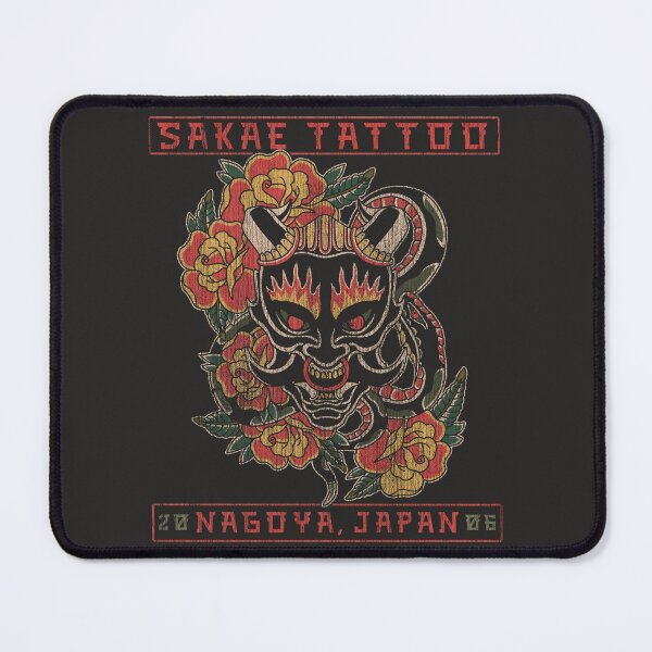 Item preview, Saka Tattoo Studio Nagoya Japan, Oni Mask Traditional Japanese Demon Tattoos designed and sold by Proverbial Wisdom Design.