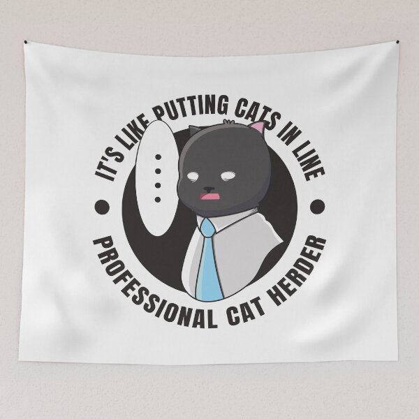 Item preview, Professional Cat Herder - Funny and Cute Black Office Cat Manager Design designed and sold by thecatcouch.