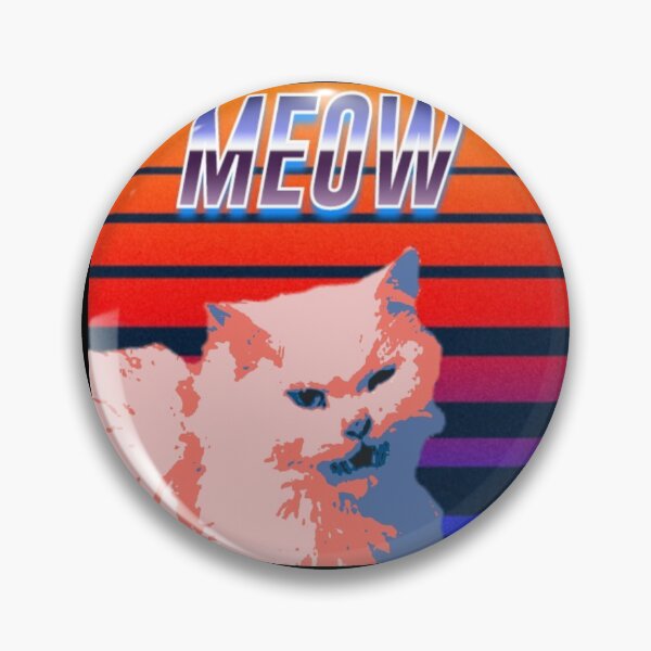 Aperçu de l'œuvre chat retrowave des années 80 créée et vendue par Cyberomiz.
