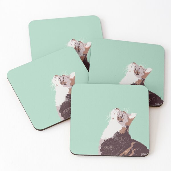 Item preview, MAURITIUS - Tabby cat on green background designed and sold by DHÉNAË.