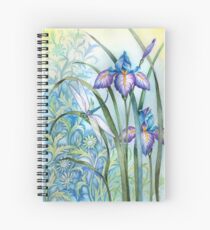 Iris and dragonfly scene Spiral Notebook