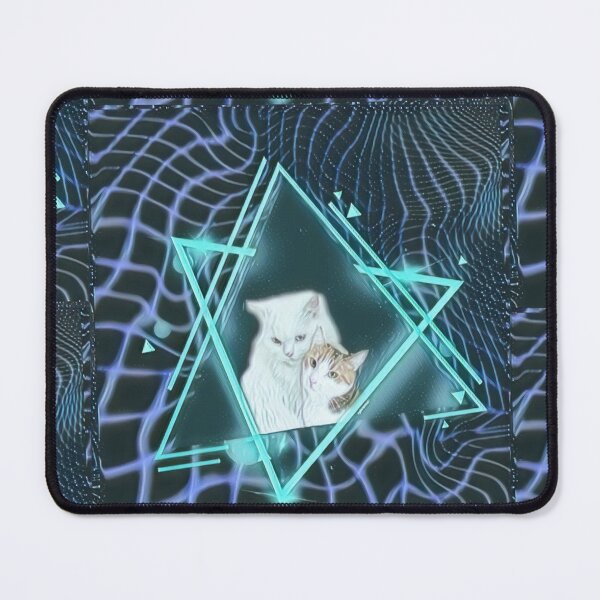 Item preview, vaporwave digital portrait of my cats designed and sold by Cyberomiz.
