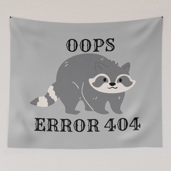 Item preview, Oops error 404 raccoon - Internet designed and sold by LukjanovArt.