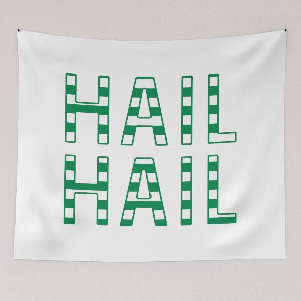 Item preview, Hail Hail, Glasgow Celtic Football Club Green and White Striped Text Design designed and sold by MacPean.