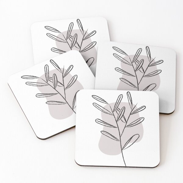 Item preview, Neutral colored minimalstyle leaf print designed and sold by MidnightArts1.