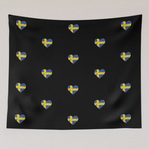 Item preview, Swedish Heart Flag Sweden Sverige Fan designed and sold by SuperFreshArt.
