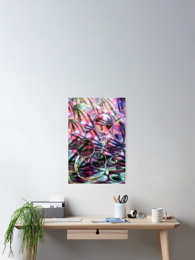 Thumbnail 2 of 3, Poster, Colourful Raindrop Bubbles designed and sold by Papermouse.