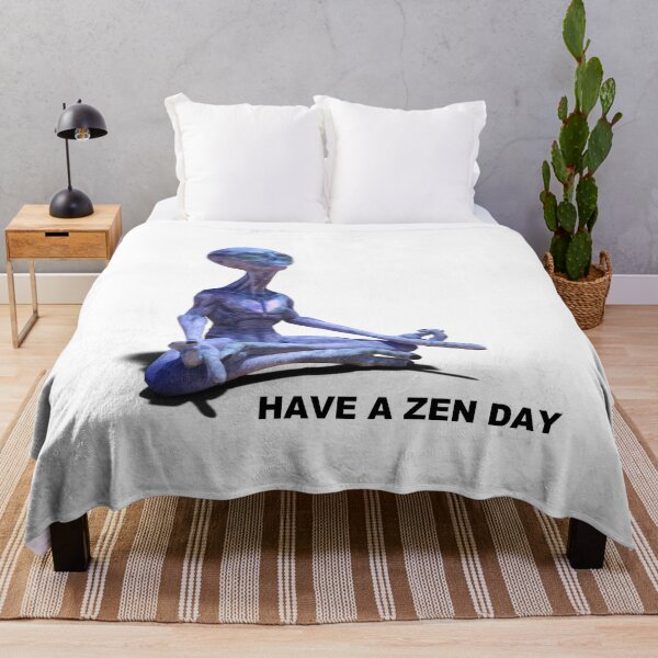 Item preview, HAVE A ZEN DAY - meditating alien - we come in peace - may peace be with you - BREATHE - relax meditate designed and sold by originalsusie.