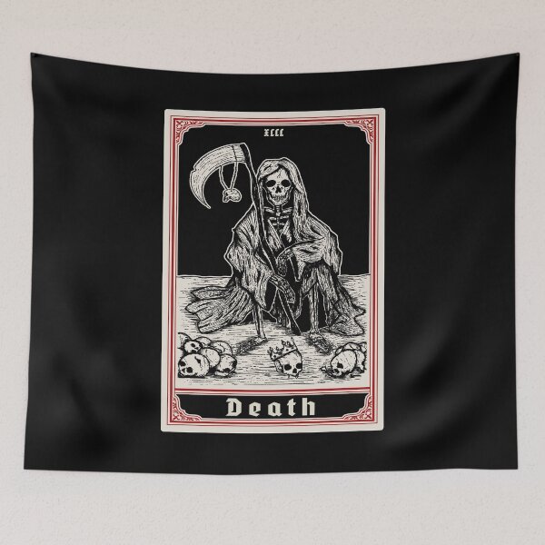 Aperçu de l'œuvre Conception de cartes de tarot de la mort, cadeau occulte de la Faucheuse créée et vendue par Proverbial Wisdom Design.