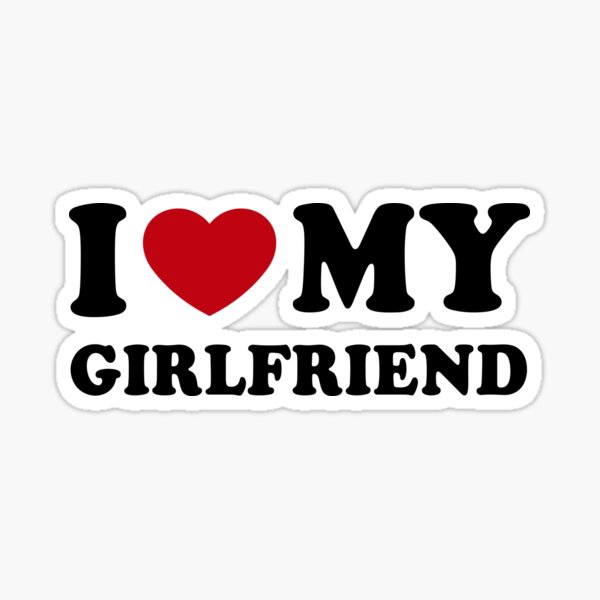 Couples I love my boyfriend Partnerlook Idée cadeau' Autocollant