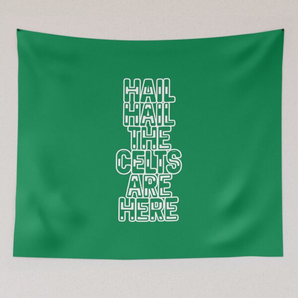Item preview, Hail Hail The Celts Are Here, Glasgow Celtic Football Club Green and White Striped Text Design designed and sold by MacPean.