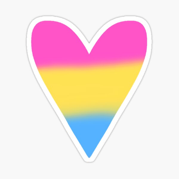 Lgbtq Pansexual Heart Sticker By Aandidesigns Redbubble