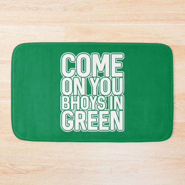 Item preview, COME ON YOU BHOYS IN GREEN, Glasgow Celtic Football Club White and Green Block Text Design designed and sold by MacPean.