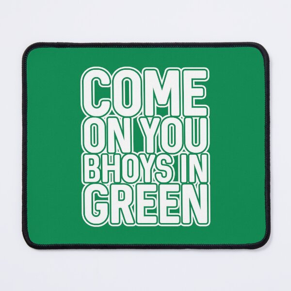 Item preview, COME ON YOU BHOYS IN GREEN, Glasgow Celtic Football Club White and Green Block Text Design designed and sold by MacPean.