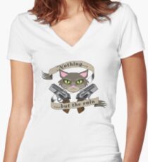 What do you hear, Starbuck? Women's Fitted V-Neck T-Shirt