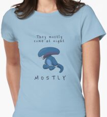 They mostly come at night... Women's Fitted T-Shirt